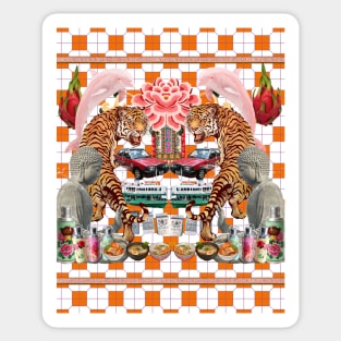 Tigers & Pink Dolphins Orange - Retro Hong Kong Sticker